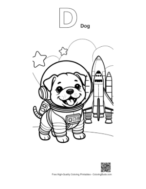 Thumbnail: Bulldog Printable Outline Alphabet D Dog