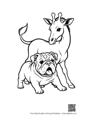 Thumbnail: Bulldog Puppy with Giraffe Line Art