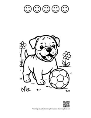Thumbnail: Download Bulldog Printable and 5 Happy Face Outline
