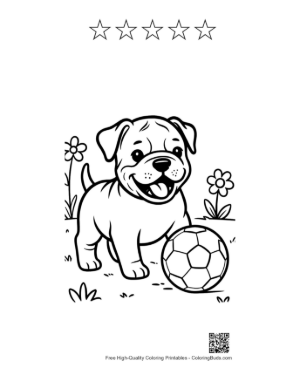 Thumbnail: Download Bulldog Printable and 5 Star Outline