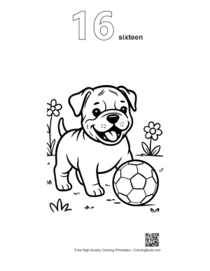 Thumbnail: Download Bulldog Printable Outline Number 16