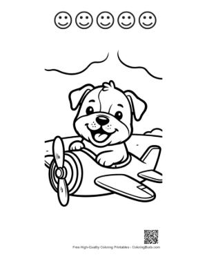 Thumbnail: Easy Bulldog Coloring Page Printable and 5 Happy Face Outline