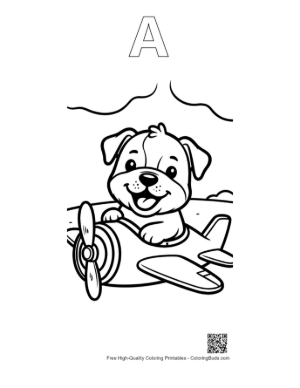Thumbnail: Easy Bulldog Coloring Page Printable Outline Alphabet A