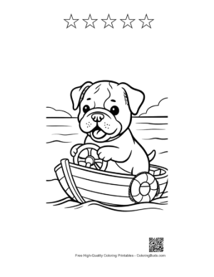 Thumbnail: Free Bulldog Coloring Sheet Printable and 5 Star Outline