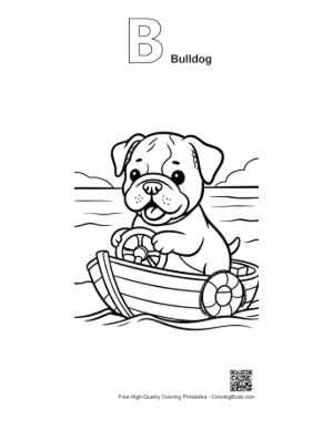 Thumbnail: Free Bulldog Coloring Sheet Printable Outline Alphabet B Bulldog