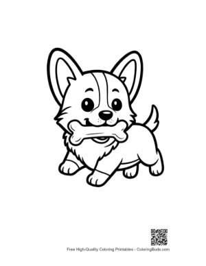 Thumbnail: Corgi to Color Printable