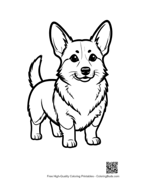 Thumbnail: Cute Cartoon Corgi Puppy Outline