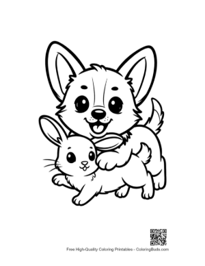 Thumbnail: Cute Corgi Hugging Adorable Bunny