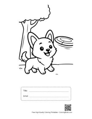 Thumbnail: Cute Corgi Printable with Title and Artist Box