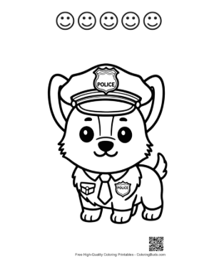 Thumbnail: Free Corgi Printable and 5 Happy Face Outline