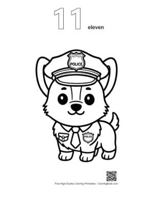 Thumbnail: Free Corgi Printable Outline Number 11