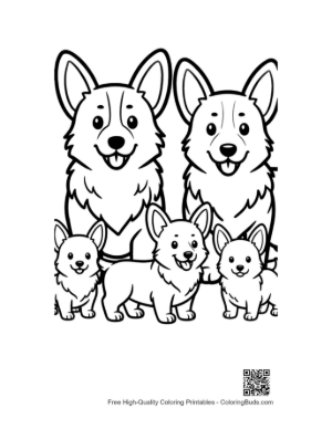 Thumbnail: Happy Corgi Family Portrait