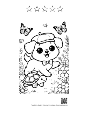 Thumbnail: Cute Cute Dogs Printable and 5 Star Outline