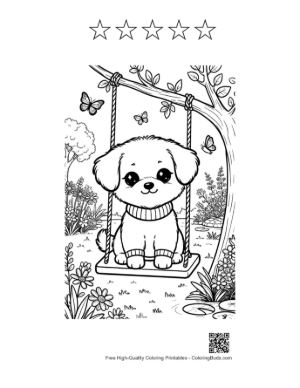 Thumbnail: Easy Cute Dogs Printable and 5 Star Outline