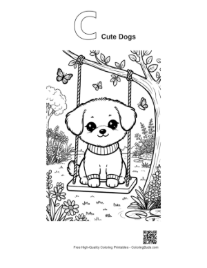Thumbnail: Easy Cute Dogs Printable Outline Alphabet C Cute Dogs