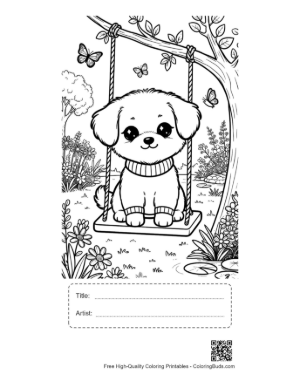 Thumbnail: Easy Cute Dogs Printable with Title and Artist Box