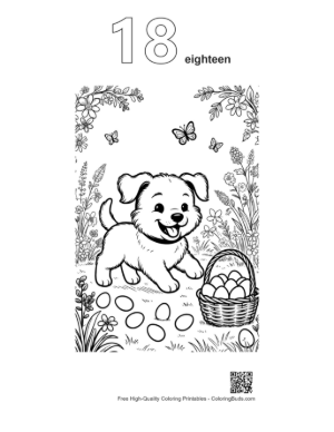 Thumbnail: Free Cute Dogs to Color Printable Outline Number 18