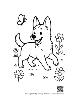 Thumbnail: Cute German Shepherd Printable