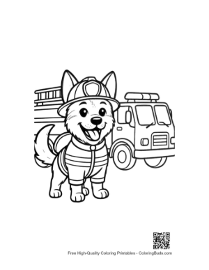Thumbnail: Cute German Shepherd Puppy Wearing a Fire Captain Uniform Printable
