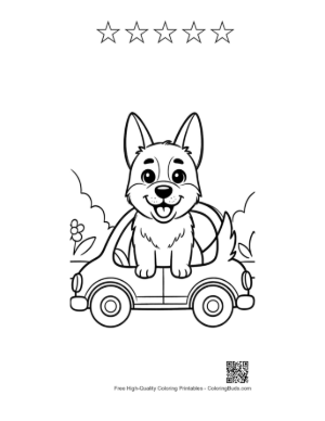 Thumbnail: Free German Shepherd for Kids Printable and 5 Star Outline