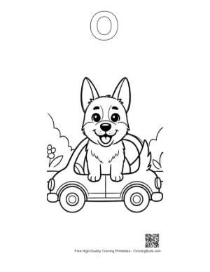 Thumbnail: Free German Shepherd for Kids Printable Outline Alphabet O