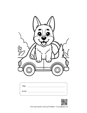 Thumbnail: Free German Shepherd for Kids Printable with Title and Artist Box
