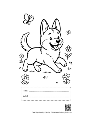 Thumbnail: Free German Shepherd for Kids Printable with Title and Artist Box