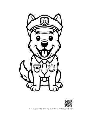 Thumbnail: Small German Shepherd Puppy Wearing a Police Cap Printable