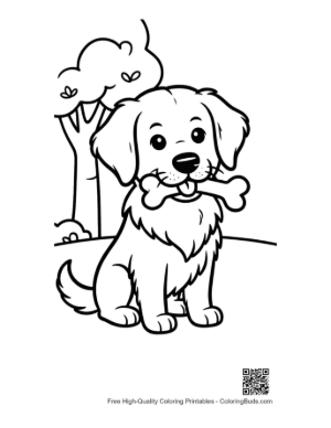 Thumbnail: Easy Golden Retriever Coloring Page Printable