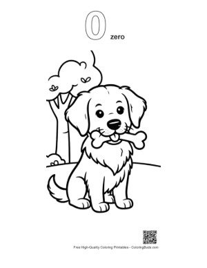 Thumbnail: Easy Golden Retriever Coloring Page Printable Outline Number 0