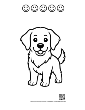 Thumbnail: Free Golden Retriever Printable and 5 Happy Face Outline