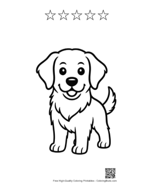 Thumbnail: Free Golden Retriever Printable and 5 Star Outline