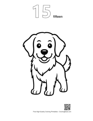 Thumbnail: Free Golden Retriever Printable Outline Number 15