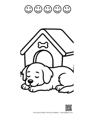 Thumbnail: Golden Retriever Printable and 5 Happy Face Outline