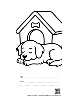 Thumbnail: Golden Retriever Printable with Title and Artist Box