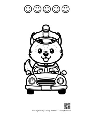 Thumbnail: Cute Husky Printable and 5 Happy Face Outline