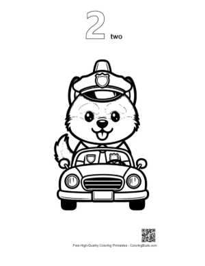 Thumbnail: Cute Husky Printable Outline Number 2