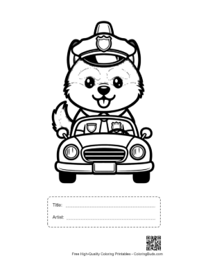 Thumbnail: Cute Husky Printable with Title and Artist Box