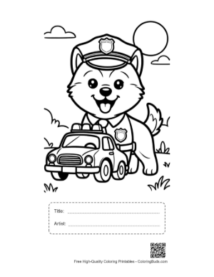 Thumbnail: Download Husky Coloring Page Printable with Title and Artist Box