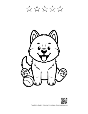 Thumbnail: Download Husky Printable and 5 Star Outline