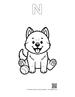 Thumbnail: Download Husky Printable Outline Alphabet N