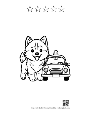 Thumbnail: Husky for Kids Printable and 5 Star Outline