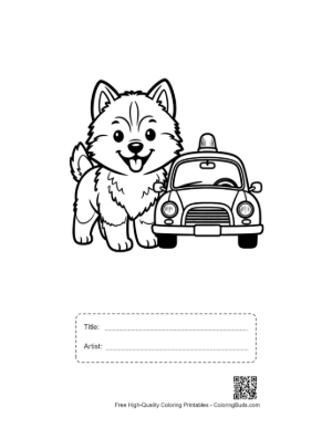 Thumbnail: Husky for Kids Printable with Title and Artist Box