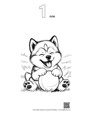 Thumbnail: Husky Printable Outline Number 1