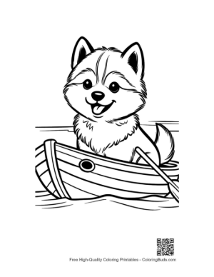 Thumbnail: Husky to Color Printable