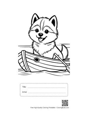 Thumbnail: Husky to Color Printable with Title and Artist Box