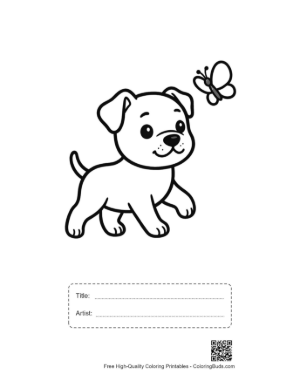 Thumbnail: Adorable Pitbull Dog Holding a Fish by the Lake Printable with Title and Artist Box