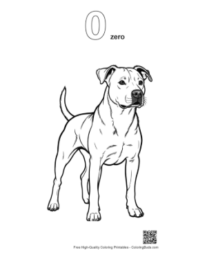 Thumbnail: Confident Pitbull Standing Proudly Printable Outline Number 0