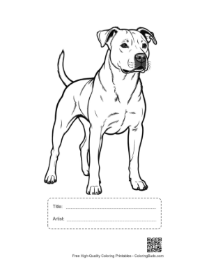 Thumbnail: Confident Pitbull Standing Proudly Printable with Title and Artist Box