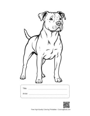 Thumbnail: Confident Pitbull Standing Proudly Printable with Title and Artist Box